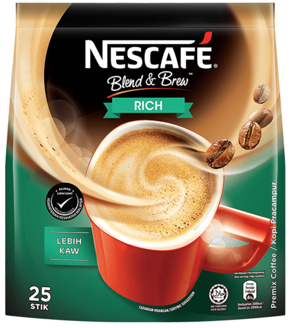 Brown Powder Nescafe 3 In 1 Rich Coffee, Packaging Size: 25 Stik